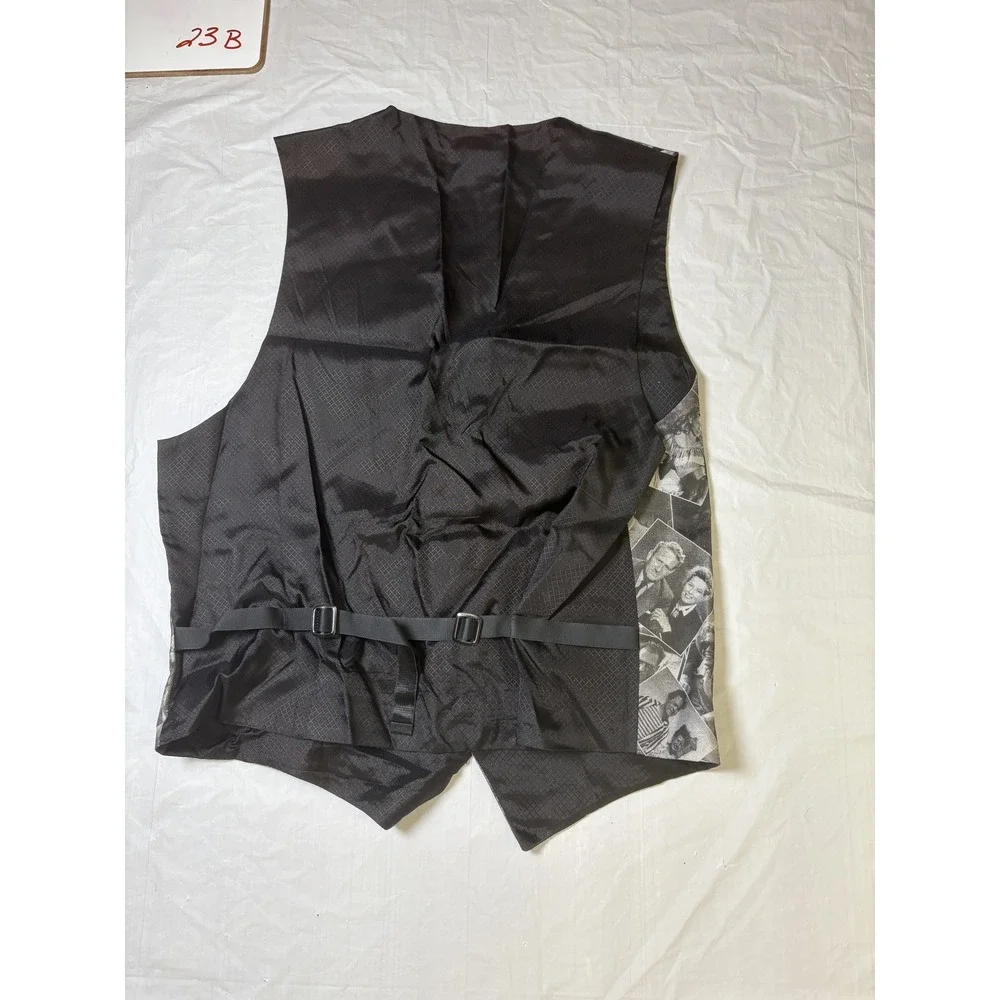 Mens Brandon Michael retro 50s formal vest‎ w/1950s moviestars, size Medium